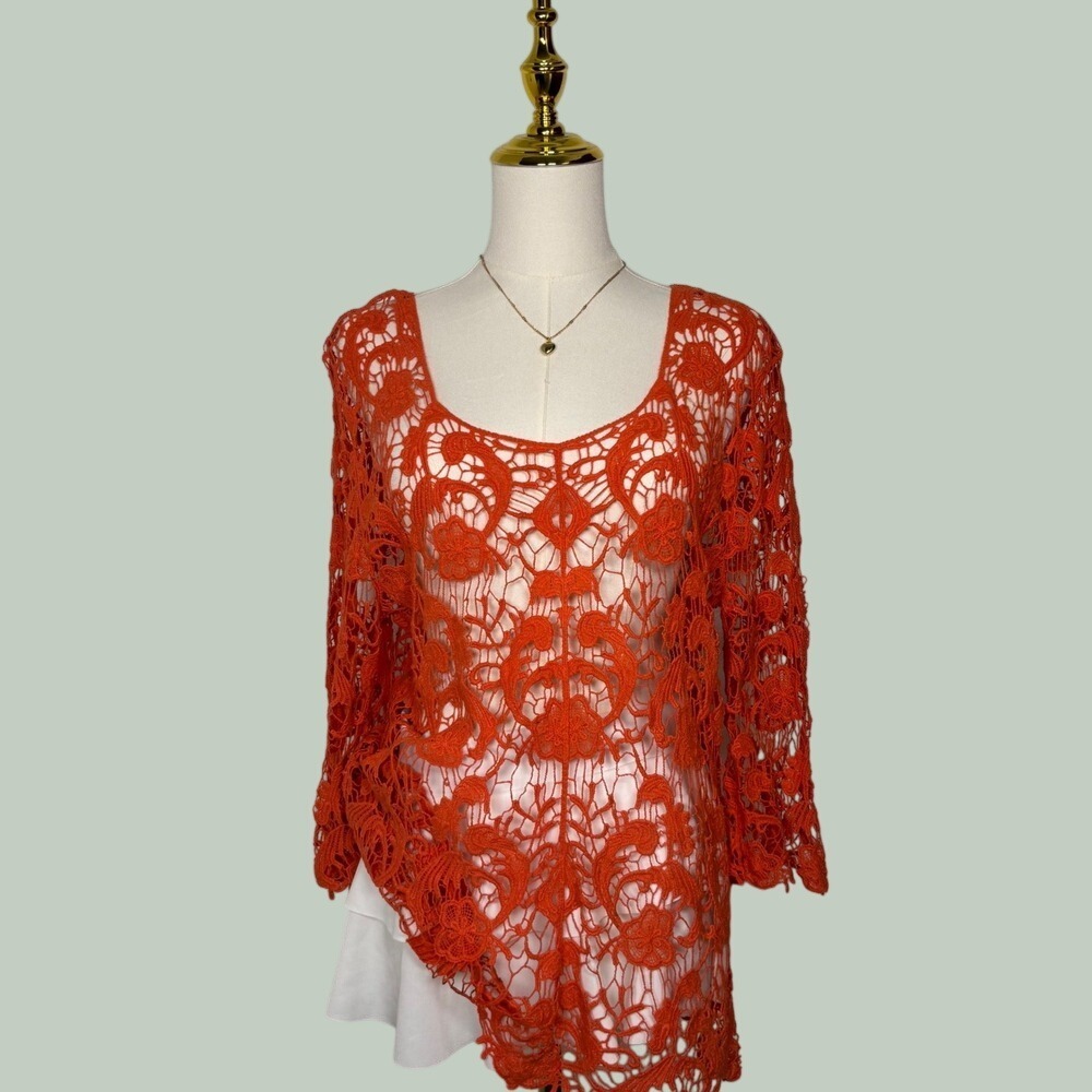 hester & orchard boutique hot pink lacey top cover up layering coquette y2k chic